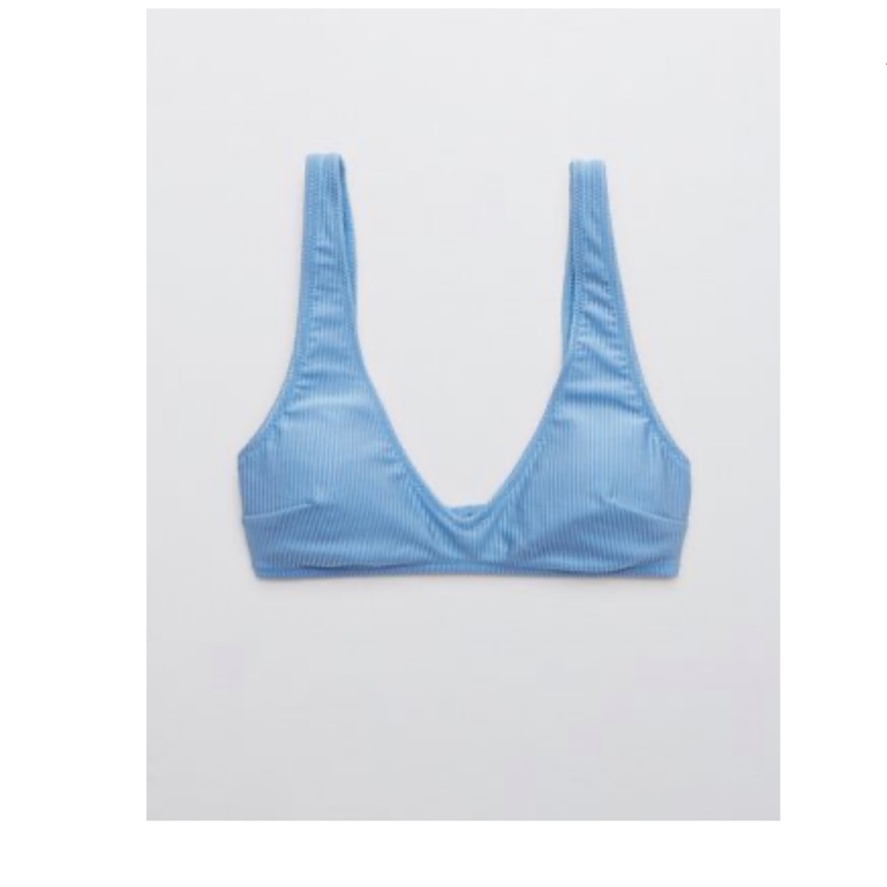 Aerie Ribbed Shine Scoop Plunge Bikini Top